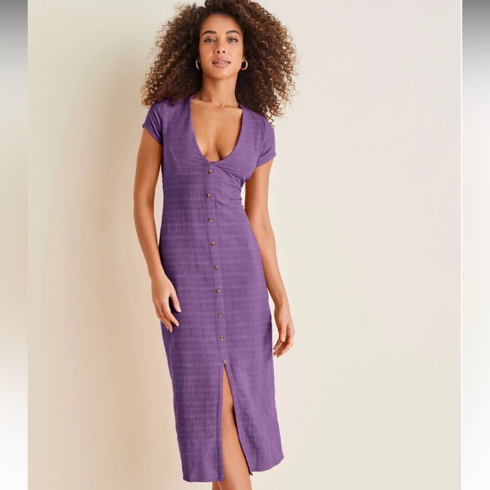 Brand New! Purple midi dress by Venus soft linen well made